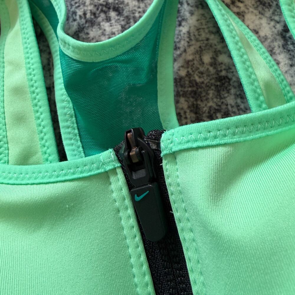 Nike Dri-FIT Shape High-Support Zip-Front Sports Bra Green DN4219-342 Womens XS - Picture 5 of 9